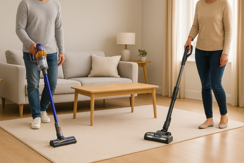 Shark vs Dyson vacuum comparison image